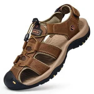 Roy - Men Leather Sandals Orthopedic Closed Toe Shoes