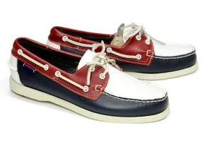 Sebago - Navy/White/Red Portland Docksides Leather Boat Shoe EU 43 / UK 8,5