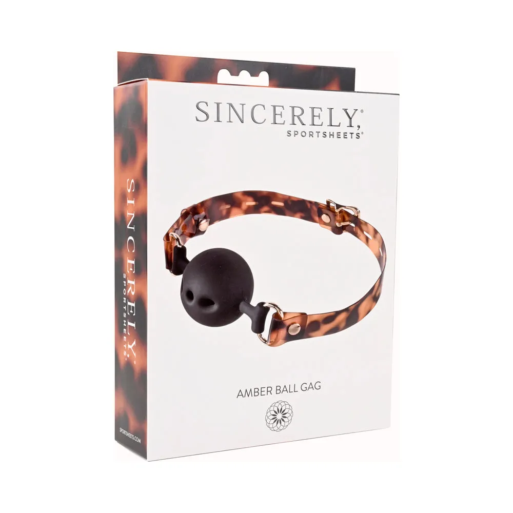 Sincerely, Sportsheets Amber Adjustable Silicone Breathable Ball Gag Tortoiseshell