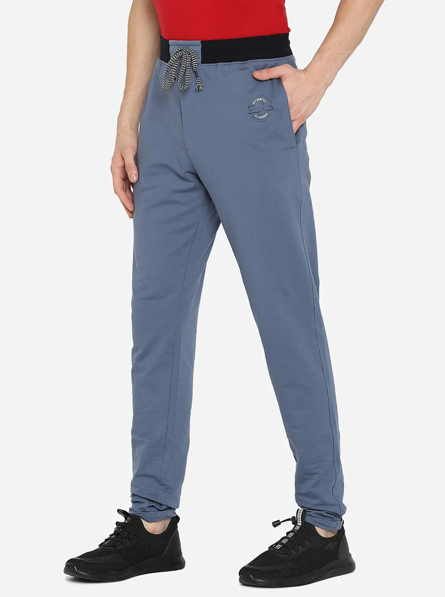 Sky Blue Solid Regular Fit Track Pant | JadeBlue