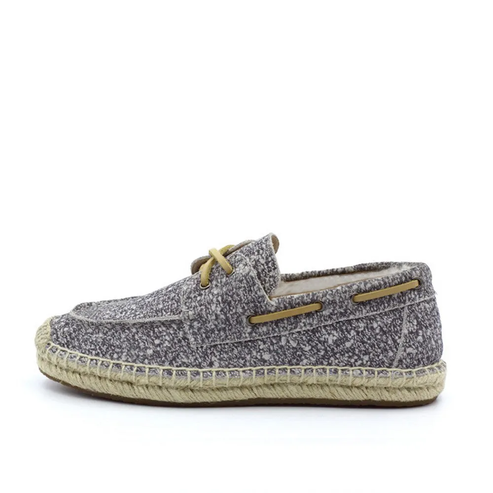 Slater Wool Boat Shoes for Him - White Grey