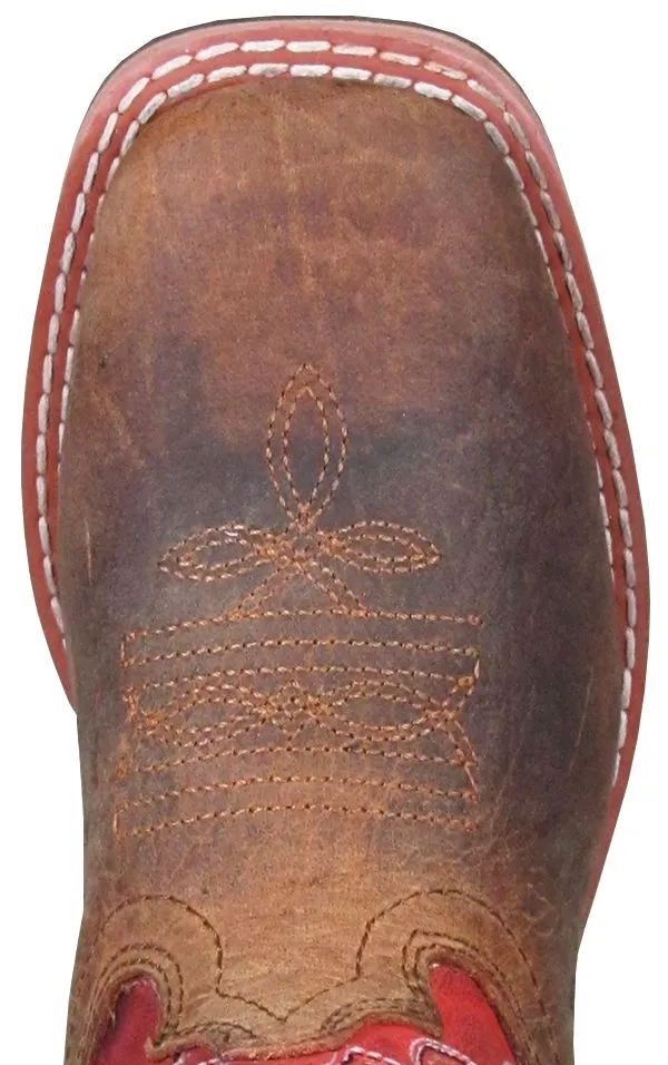 'Smoky Mountain' Children's Jesse Western Square Toe - Brown / Burnt Apple