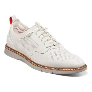 Stacy Adams SYNCHRO White Plain Toe Elastic Lace Up Boat Shoes