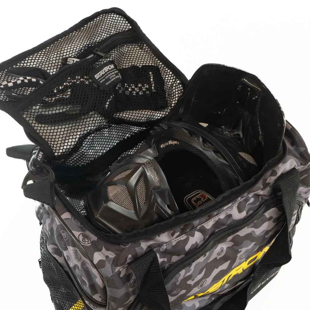 Stay Strong Race DVSN Helmet/Kit Bag - Black/Grey Camo