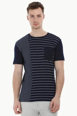 Stripe Block Navy T-Shirt