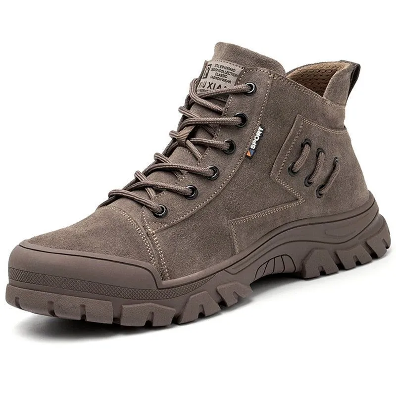 Suede Cowhide Work Safety Boots-anti Smashing Men's Casual Shoes KWCS38