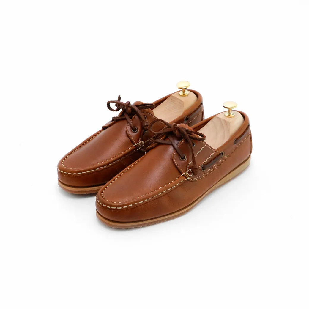 The Punter's Boat Shoes - Oil Leather Toffee Tan