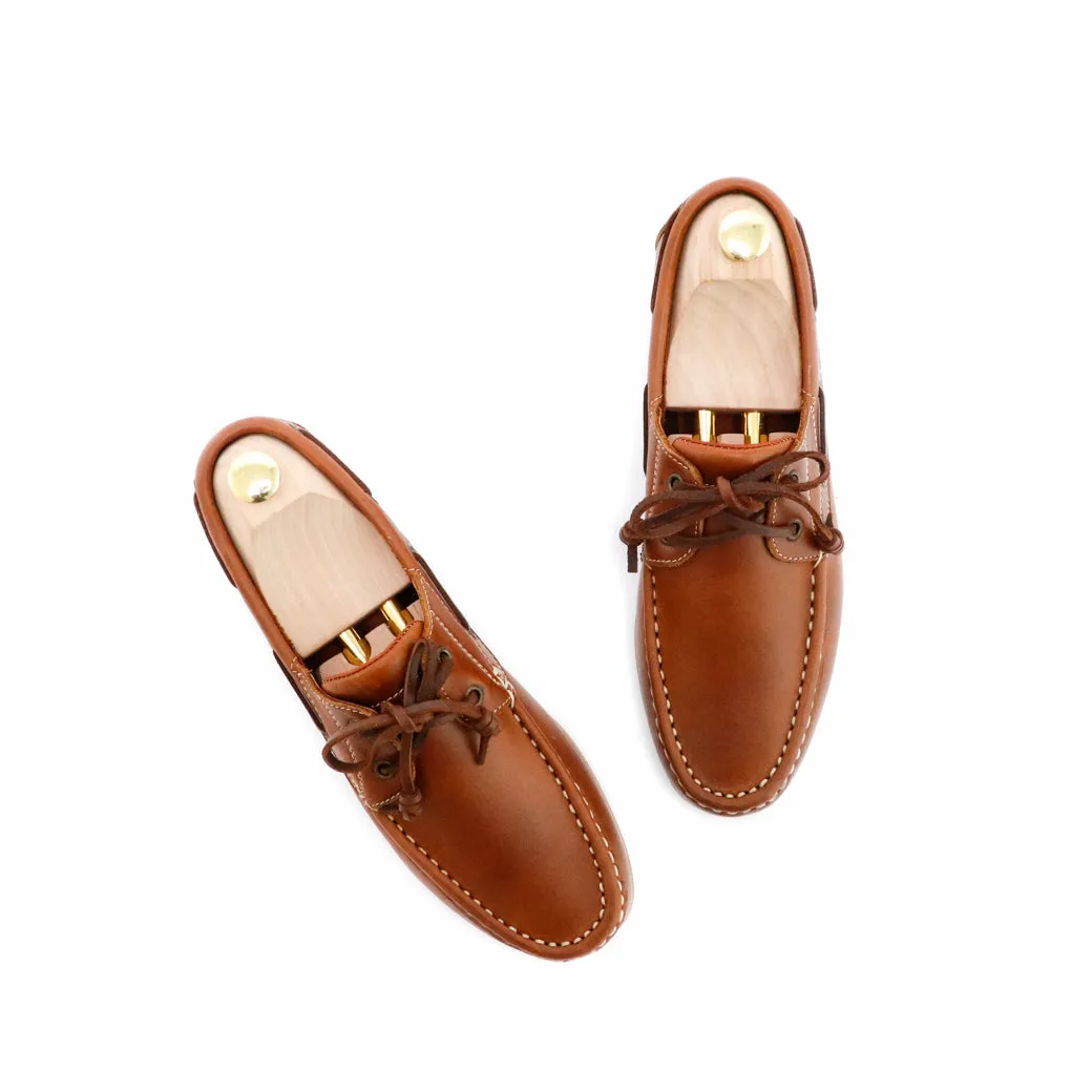 The Punter's Boat Shoes - Oil Leather Toffee Tan