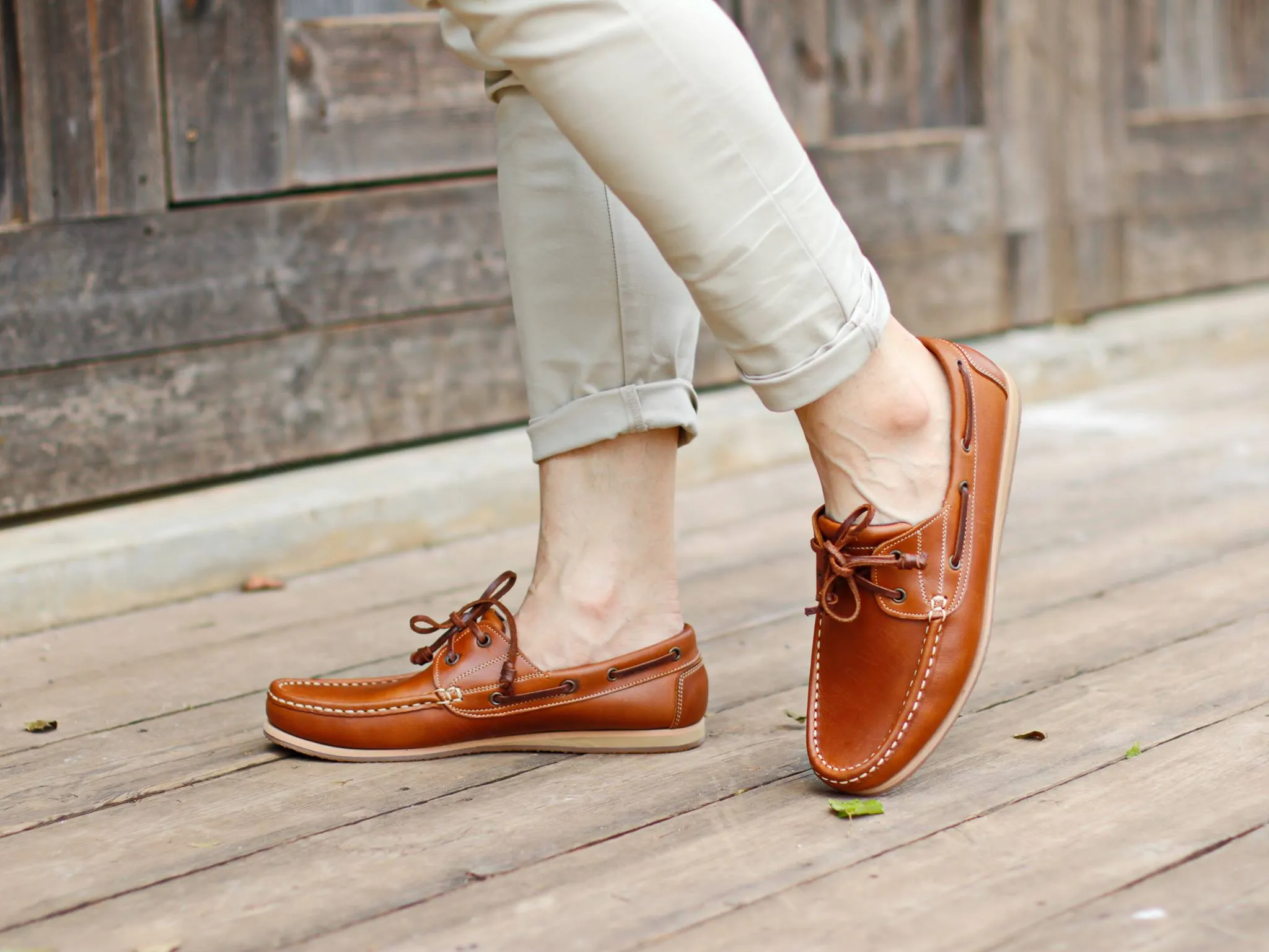 The Punter's Boat Shoes - Oil Leather Toffee Tan