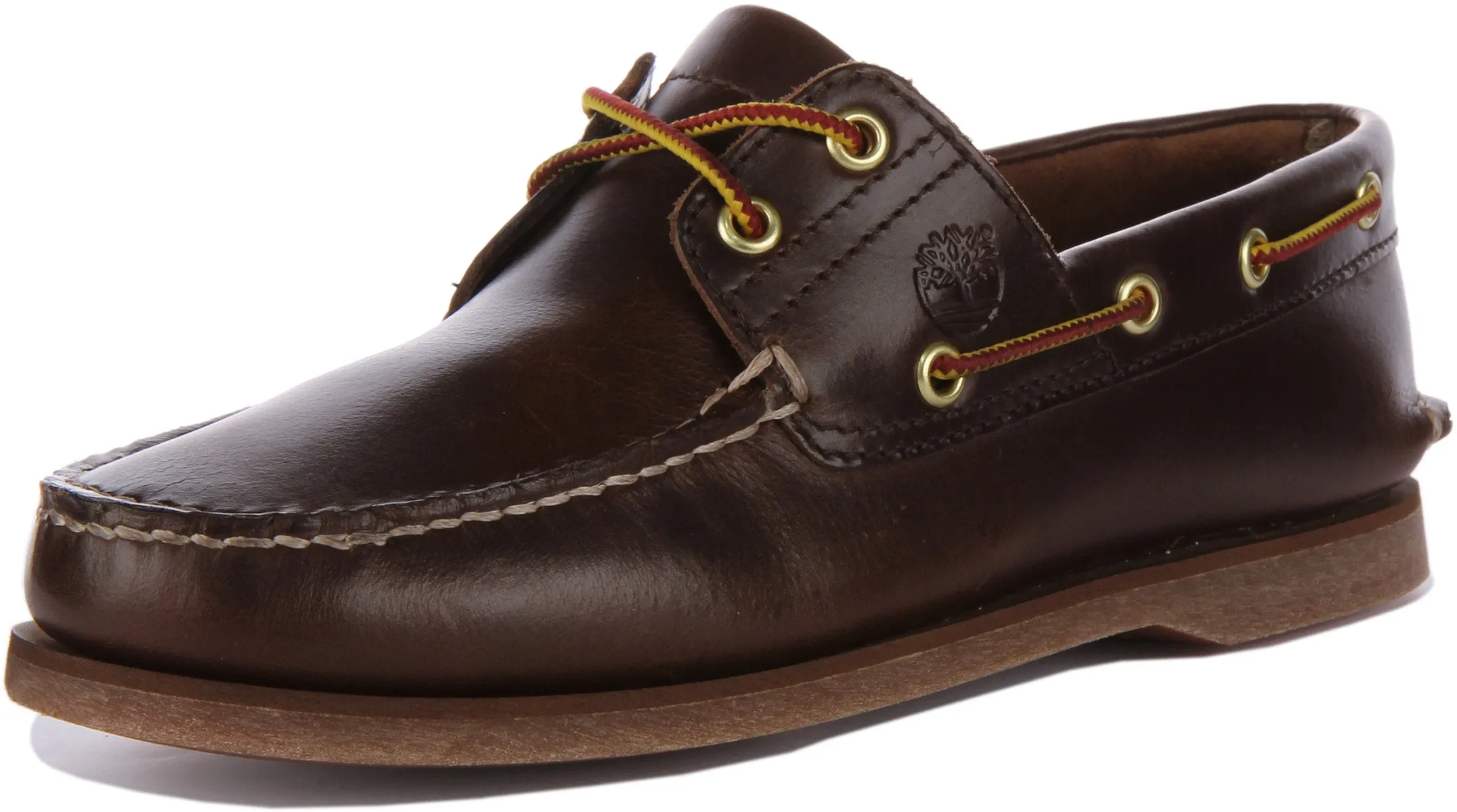 Timberland A5Qsz 2 Eyelet Boat Shoes In Dark Brown