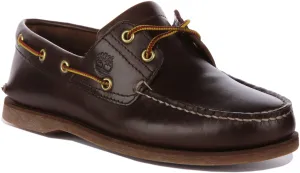 Timberland A5Qsz 2 Eyelet Boat Shoes In Dark Brown