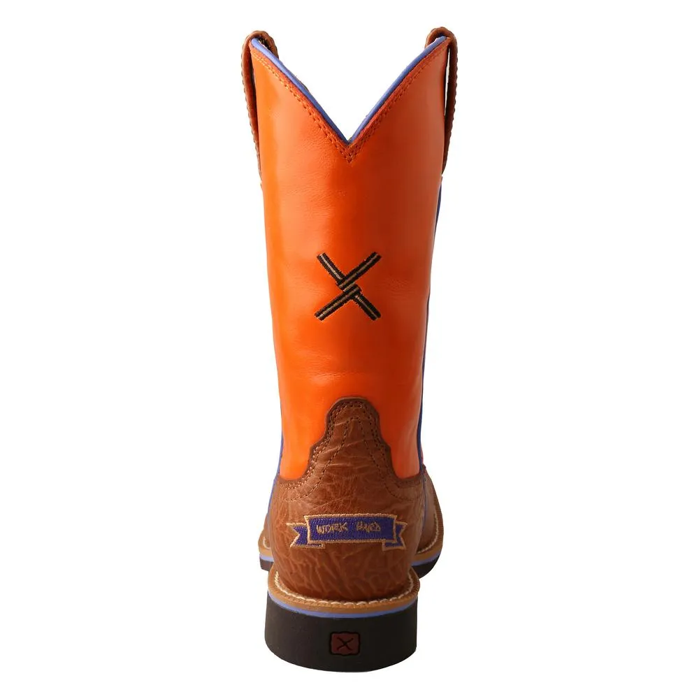 'Twisted X' Youth 9" Western Square Toe - Tan / Orange