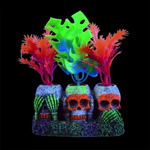 Underwater Treasures Glowing Plant in Skulls