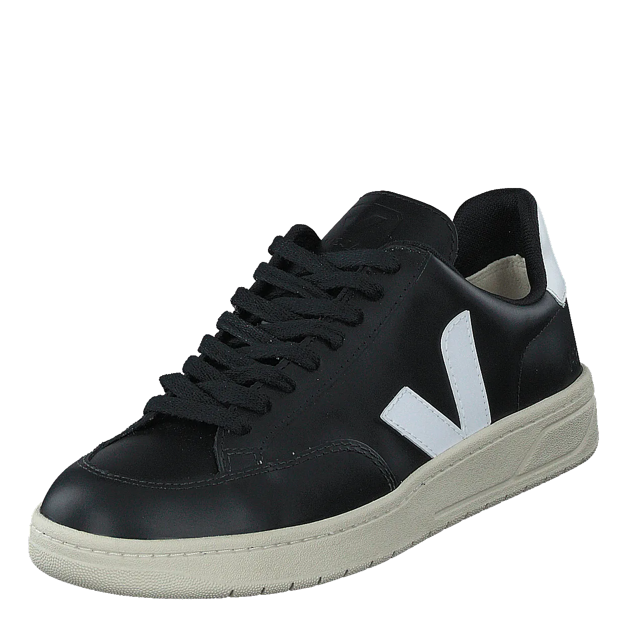 V-12 Leather Black_white Black White