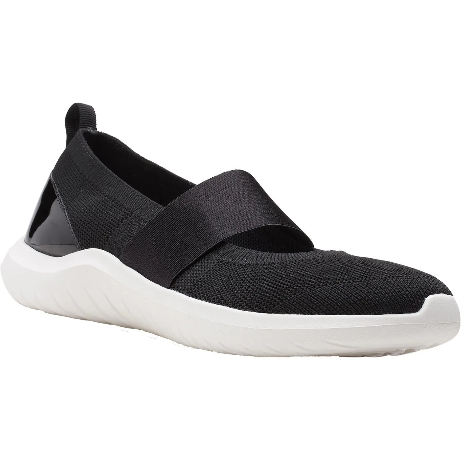 Women's Clarks Cloudsteppers Nova Sol Black Knit Fabric