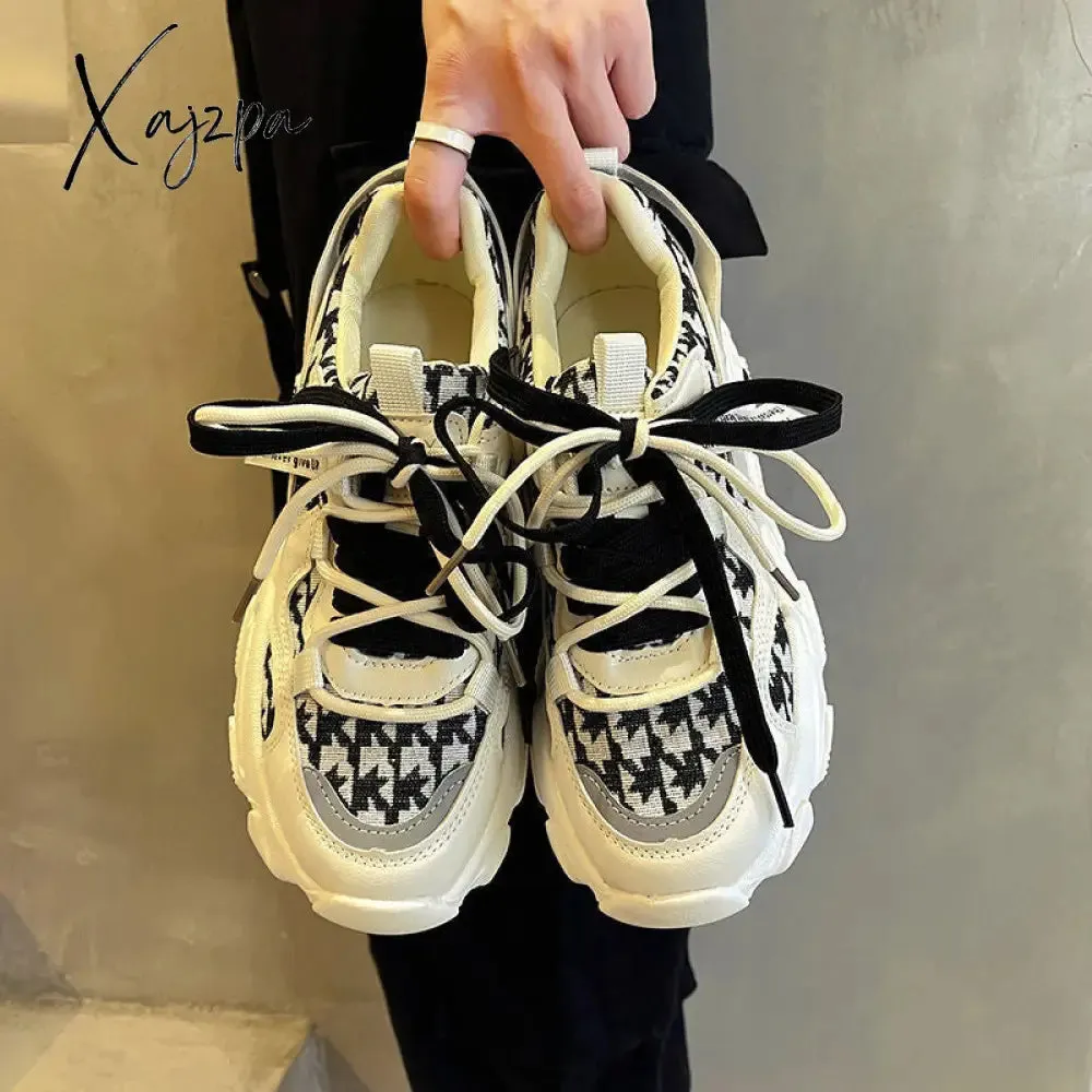 Xajzpa - Daddy Casual Shoes Sneakers Women 2023 Spring Autumn New Sports Versatile Sponge Cake Platform Shoes Women Zapatos De Mujer