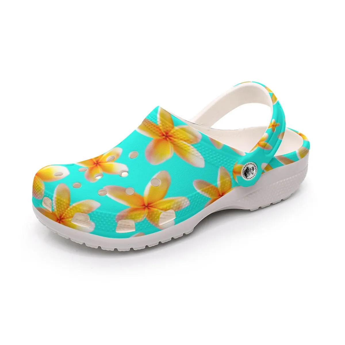 Yellow Frangipanis Aqua Rubber Shoes up to size 12 size chart