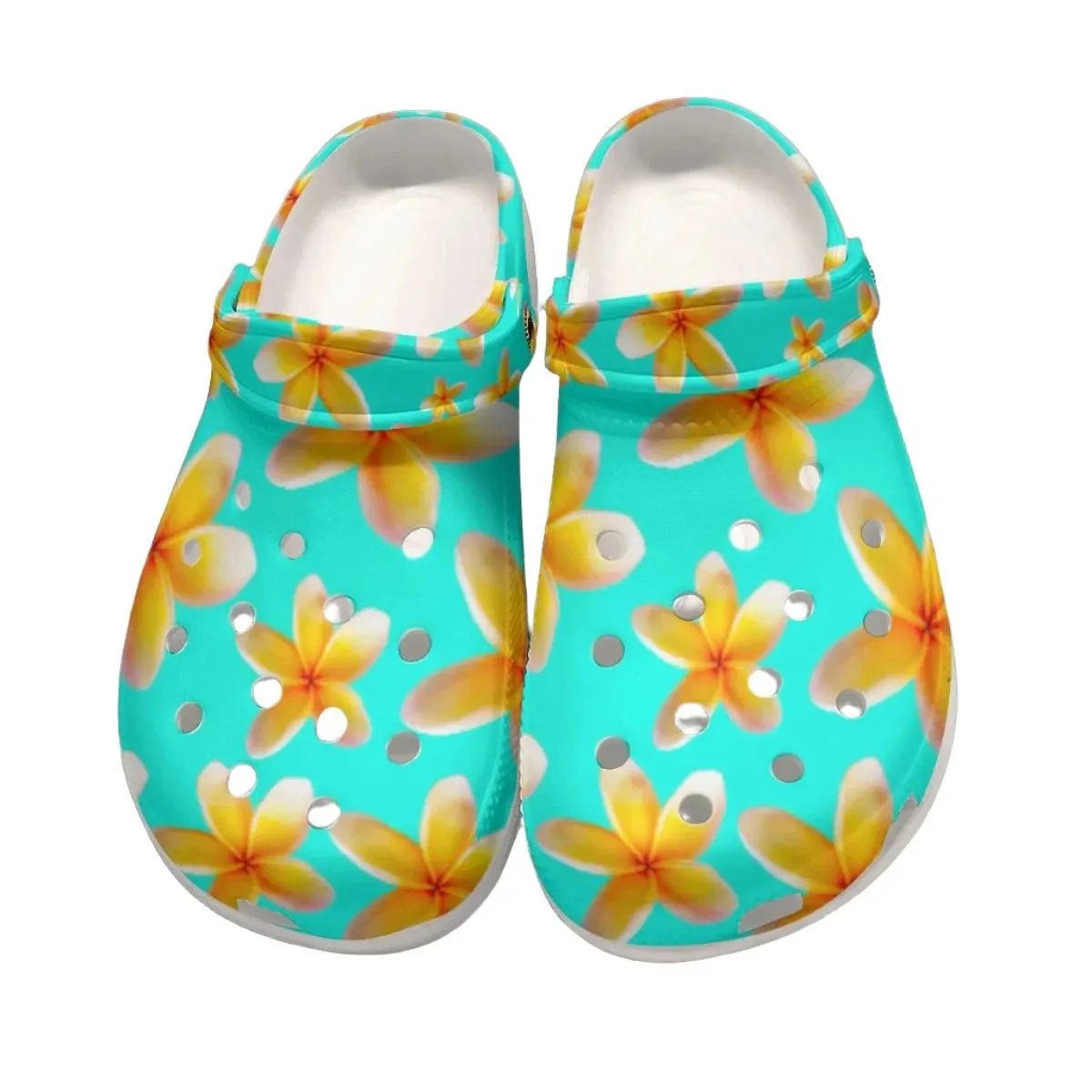 Yellow Frangipanis Aqua Rubber Shoes up to size 12 size chart